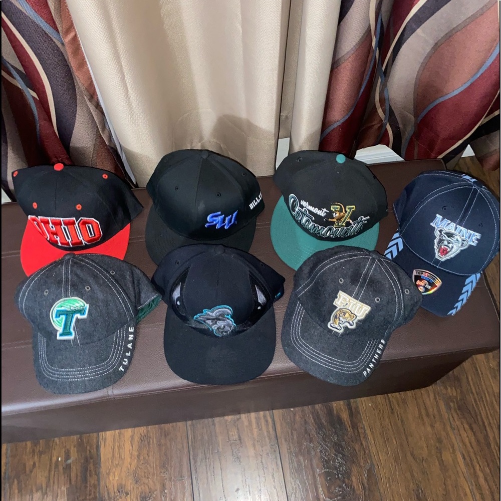 NCAA Lot of 7-Cap/Hat-SnapBack-Adjustable-New, Never Worn
